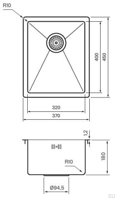 Кухонная мойка Diskho 3040 из нержавеющей стали с PVD