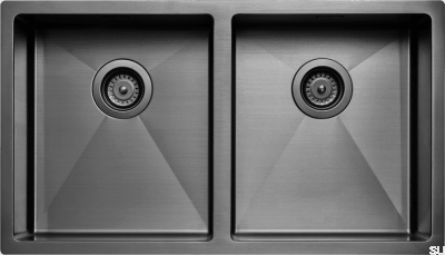 Кухонная мойка 4040 Сталь Черный Хром PVD