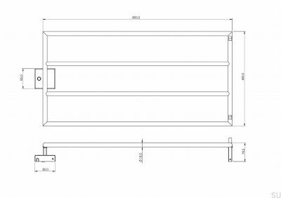 Радиатор для ванной комнаты TW400-800 Steel Honey Gold PVD