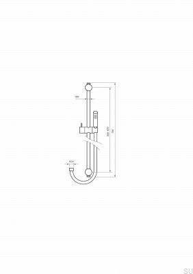 Штанга для душа Jet с регулируемым настенным держателем ZSAL109 Хромированная латунь