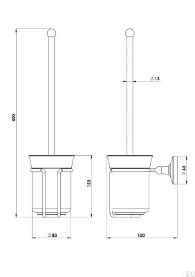Туалетный ёршик TA220 Classic из полированной латуни, нелакированный
