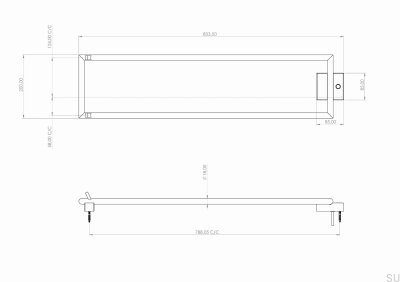 Радиатор для ванной комнаты TW800-200 Steel Honey Gold PVD