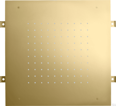 Душевая лейка, прямоугольный тропический душ 400 ZSOF094, Латунь, Медовое золото