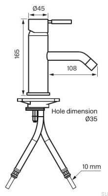 EVM071 смеситель для умывальника, хромированная латунь