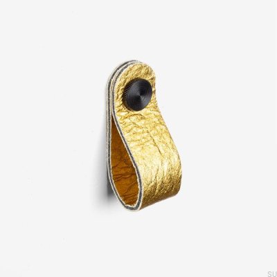 Ручка мебельная Pina из золота с черным пинатексом