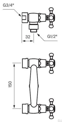 Смеситель для душа FBLV168-150, полированная латунь, неокрашенный