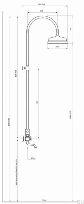 Классический душевой набор с изливом для ванны XCOL022-150 Полированная латунь Неокрашенный