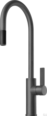 Смеситель для кухни с выдвижным изливом ARM185 Графит Латунь