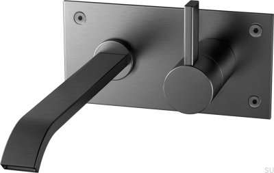 Смеситель для умывальника ARM008 Латунь Черный Матовый Хром