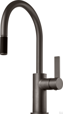 Смеситель для кухни с выдвижным изливом ARM375 Графит Латунь