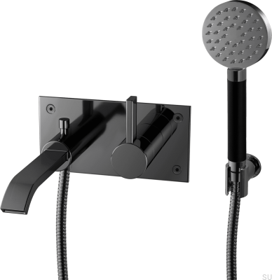 Настенный термостатический смеситель для ванны ARM036, Латунь, Черный Хром