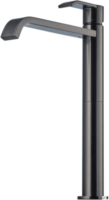 Высокий смеситель для умывальника VIC081 Латунь Черный Матовый Хром