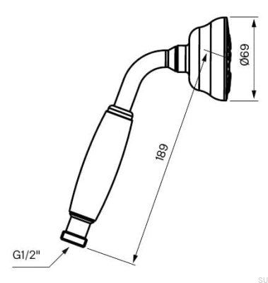Душевая насадка Classic ZDOC030, полированный хром 
