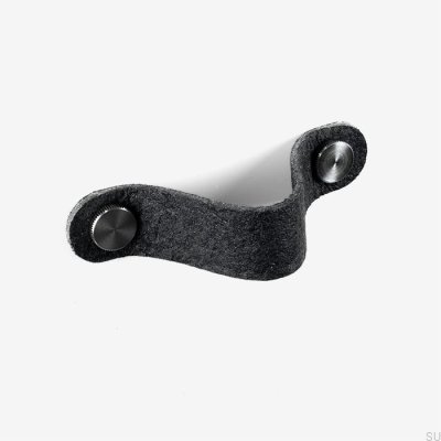 Черная мебельная ручка Pina с серебристым пинатексом