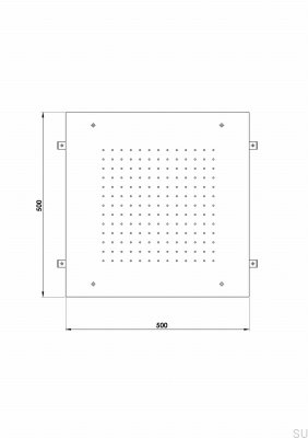 Душевая лейка, квадратный тропический душ 500 ZSOF095, полированная латунь, неокрашенная