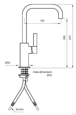 Смеситель для кухни ARM580, хромированная латунь