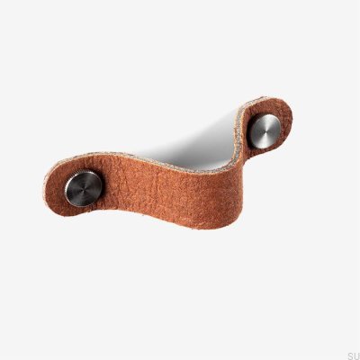 Мебельная ручка Pina коричневая с серебристым пинатексом