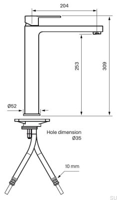 Смеситель для умывальника RIN081 Matte Black Brass