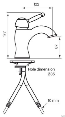 GI071 смеситель для умывальника, хромированная латунь