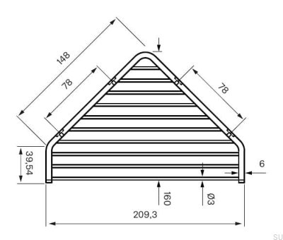 Мыльница угловая ТА156, латунь, коричневая