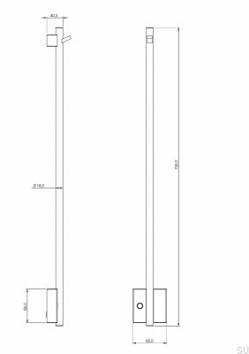 Радиатор для ванной комнаты TW750-85 Сталь Медь PVD