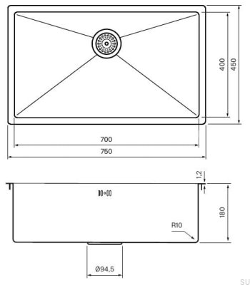 Diskho 8040 Кухонная мойка из стали, черного хрома и PVD