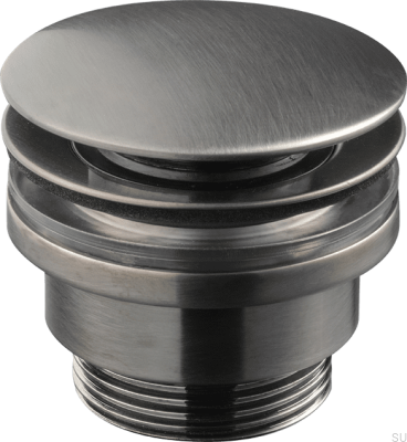 Универсальная выдвижная пробка для умывальника 74400 Латунь Черный Матовый Хром