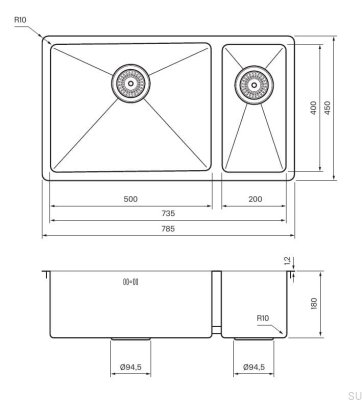 Diskho 7040 Кухонная мойка Steel Copper PVD