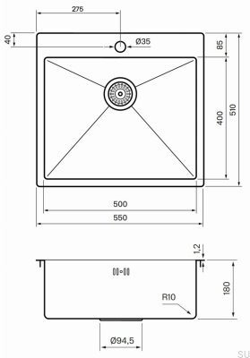 Дискхо 5540 Кухонная мойка Steel Copper PVD