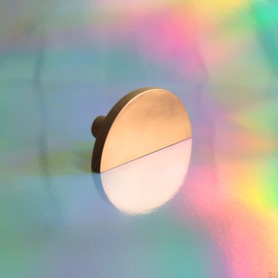 Медная полукруглая деревянная дубовая мебельная ручка с матовой нелакированной медью