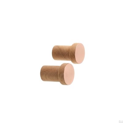 Деревянная настенная вешалка Copper 30 с матовой медью без лака