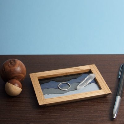 Деревянный поднос для украшений Scene Night, эмалированный 