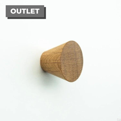 Ручка мебельная Простой конус Деревянный Дуб Бесцветный Полуматовый