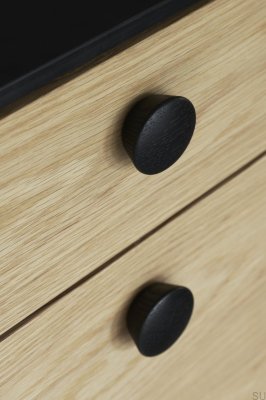 Ручка мебельная Beret 45 Деревянный Дуб Черный