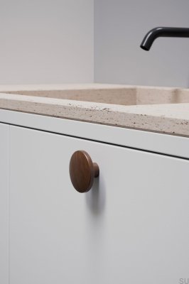 Ручка мебельная деревянная Discos 30, орех итальянский