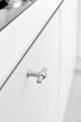 Т-образная ручка для штор 20 из стали, полированная, серебристая