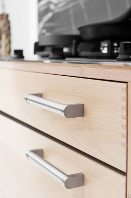 Большая 192 стальная серебристая удлиненная мебельная ручка