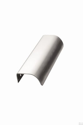 Плинтус 160 стальная серебристая сатиновая кромка мебельная ручка