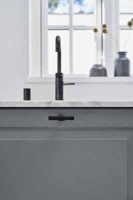 Т-образный узел 75 Мебельная ручка стальная матово-черная