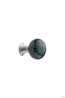 Мебельная ручка Bead Straight 28 Marble Green с серебром