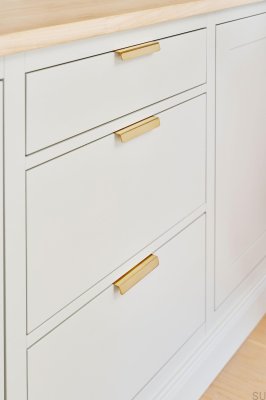 Ручка для мебели Patina 96 edge Латунь Золото Полированная Нелакированная