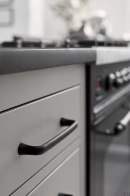 Ручка мебельная удлиненная Provence 160 Чугун Матовый черный