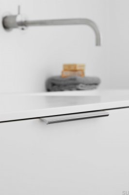 Ручка для мебели Edge Straight 200 из алюминия, матово-белая