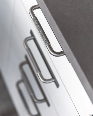 Helix 160 алюминиевая серебряная мебельная ручка продолговатой формы с шайбой