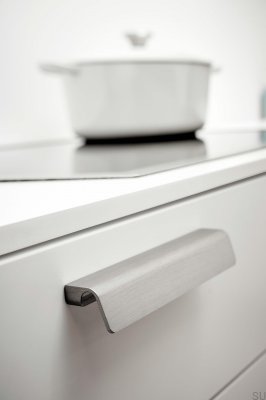 Ручка мебельная продольная Fringe 160, алюминий, серебро