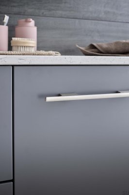 Ручка мебельная продольная Тау 160, алюминий, серебро