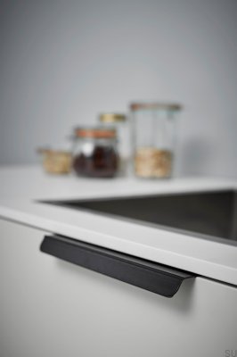 Кромочная мебельная ручка Accent 160 Алюминий матовый черный матовый