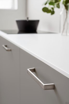 Ручка мебельная шовная 160 продольная, алюминий, серебро.