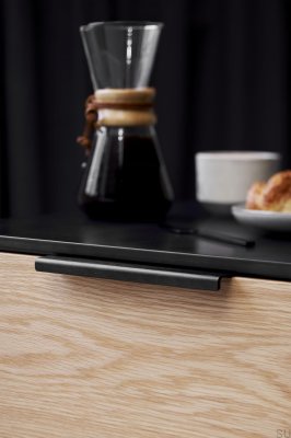 Краевая мебельная ручка Artisan 160 Aluminium Matt Black Brushed