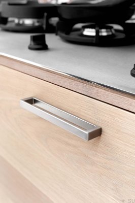 Cubico 96 Металлическая серебристая удлиненная мебельная ручка